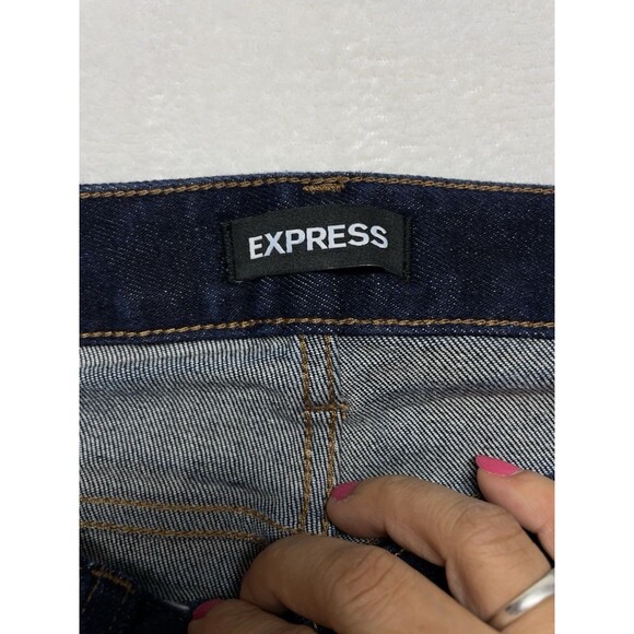 Express Selvedge Denim Men's W28 L30 Buttonfly Slim Fit Dark Blue Jeans - Picture 8 of 16